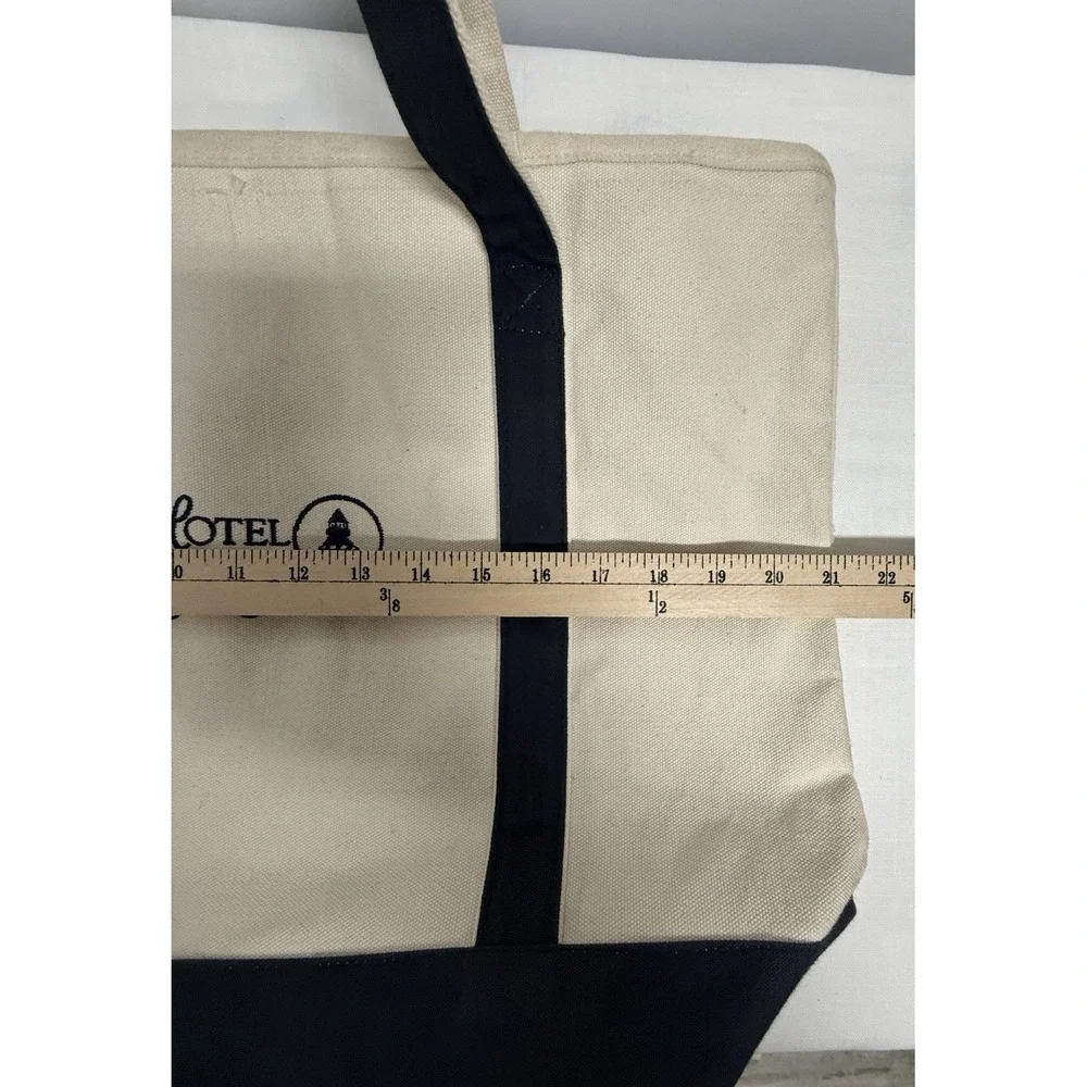 Hotel Del Coronado Canvas Tote Bag Navy‎ Ivory Large 15